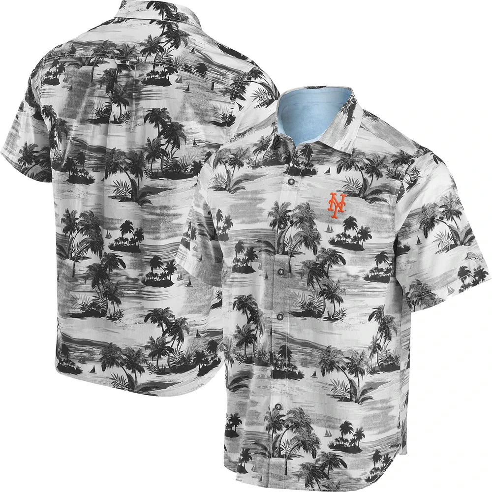 Men's Tommy Bahama Black New York Mets Tropical Horizons Button-Up Shirt