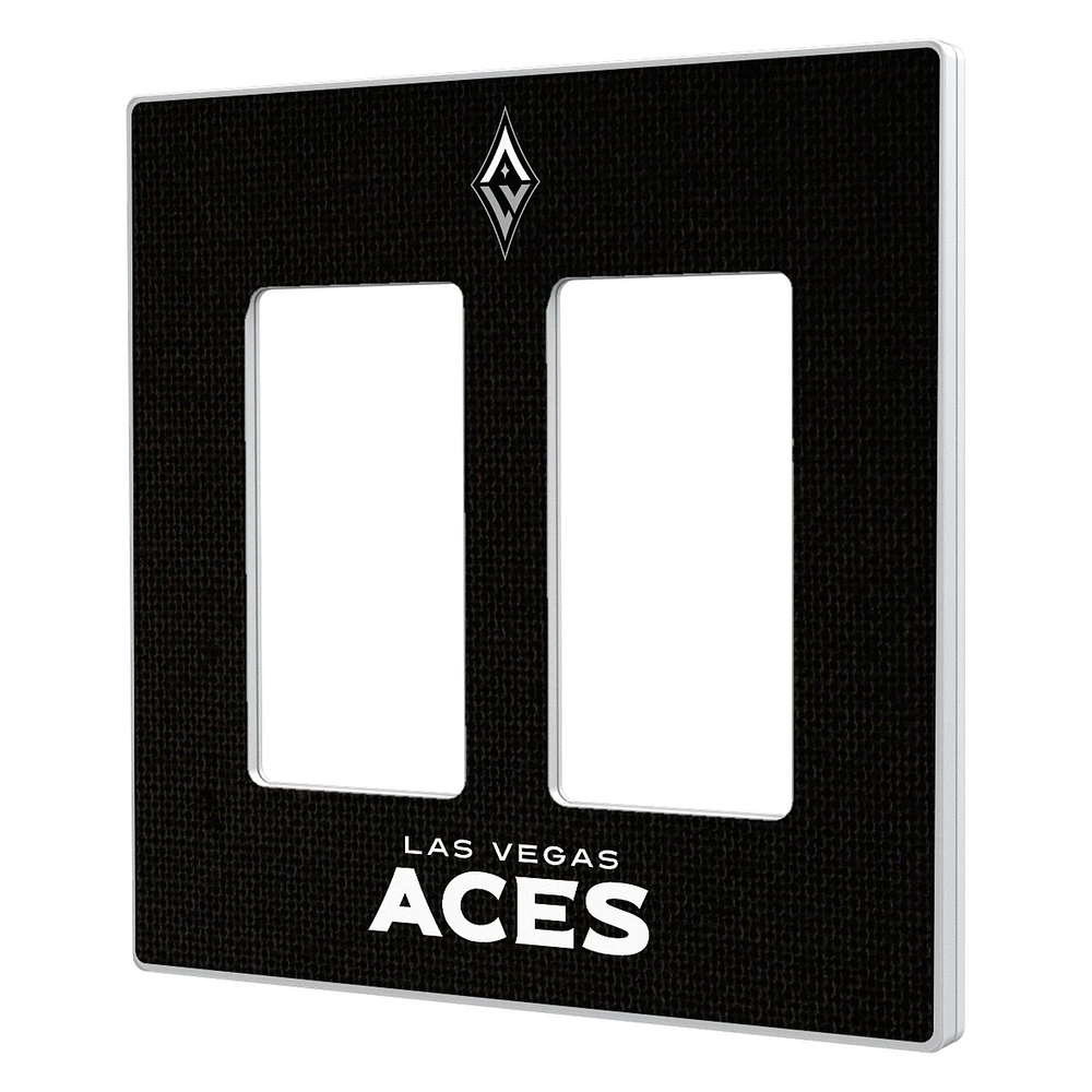 Las Vegas Aces Solid Design Double Rocker Light Switch Plate
