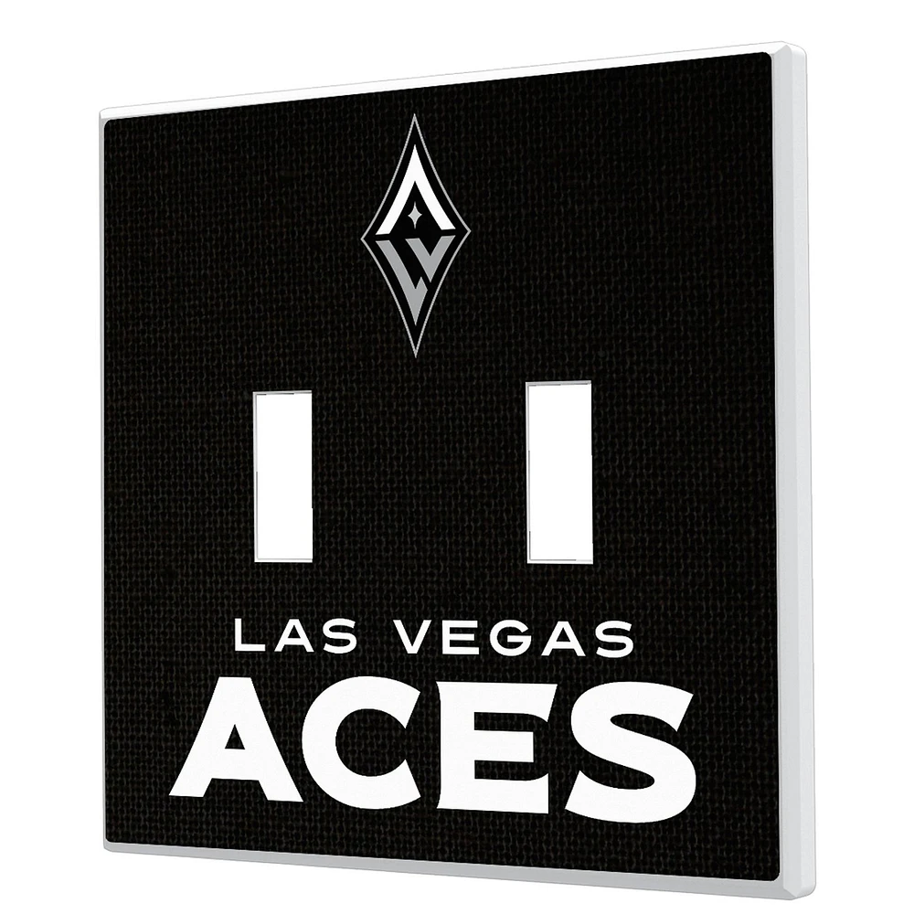 Las Vegas Aces Solid Design Double Toggle Light Switch Plate