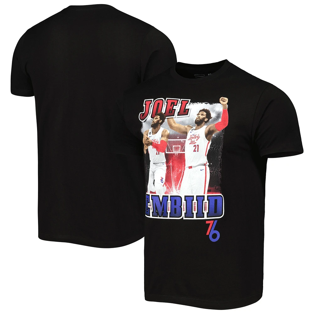 Unisex Stadium Essentials Joel Embiid Black Philadelphia 76ers City Edition Double Player T-Shirt