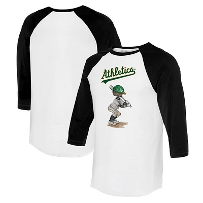 Women's Tiny Turnip White/Black Athletics James 3/4-Sleeve Raglan T-Shirt