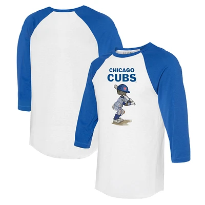 Women's Tiny Turnip White/Royal Chicago Cubs James 3/4-Sleeve Raglan T-Shirt