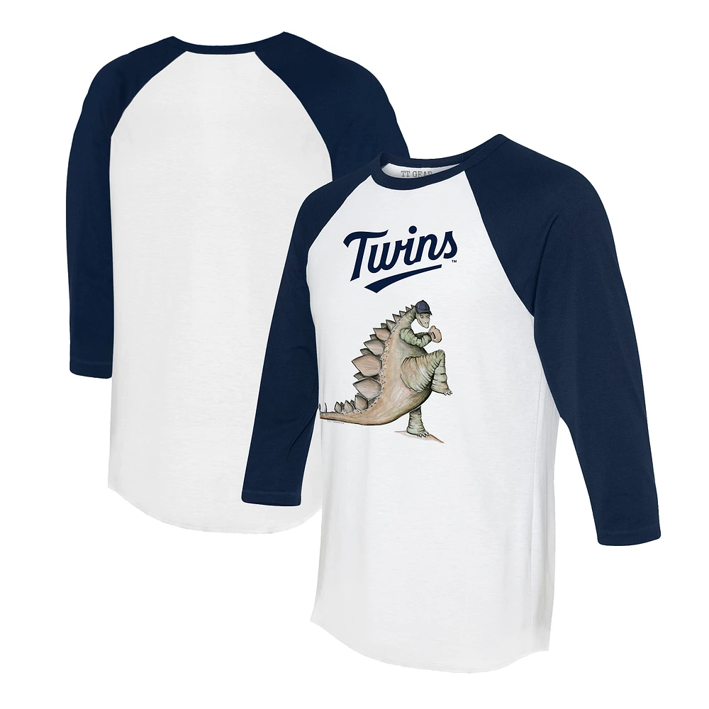 Unisex Tiny Turnip White/Navy Minnesota Twins Stega 3/4-Sleeve Raglan T-Shirt
