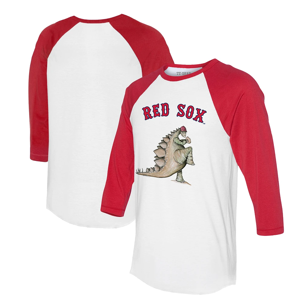 Unisex Tiny Turnip White/Red Boston Red Sox Stega 3/4-Sleeve Raglan T-Shirt