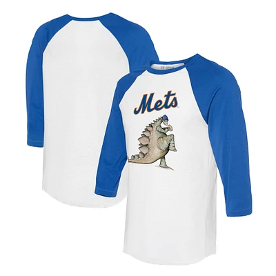 Unisex Tiny Turnip White/Royal New York Mets Stega 3/4-Sleeve Raglan T-Shirt