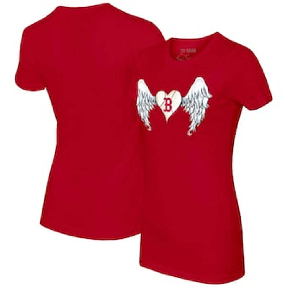 Women's Tiny Turnip Red Boston Sox Angel Wings T-Shirt