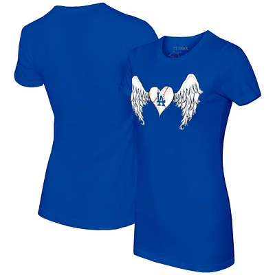 Women's Tiny Turnip Royal Los Angeles Dodgers Angel Wings T-Shirt