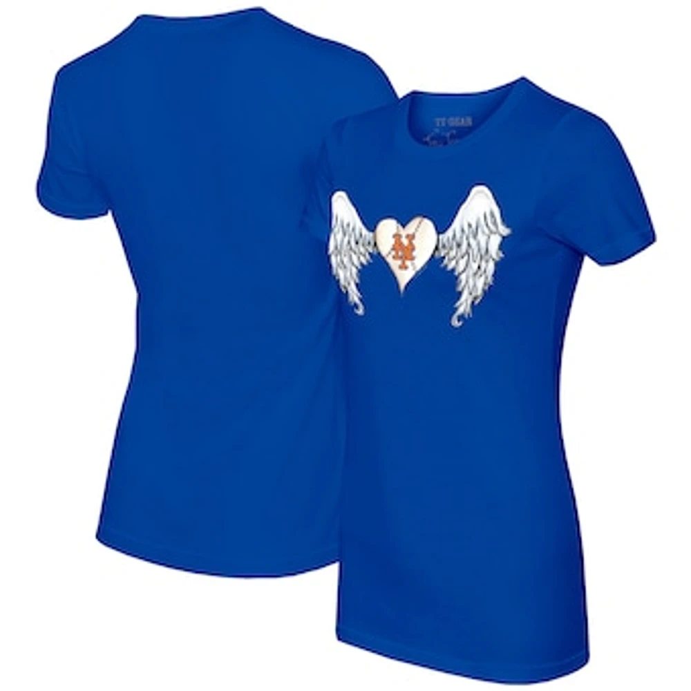 Women's Tiny Turnip Royal New York Mets Angel Wings T-Shirt