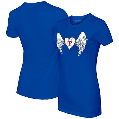 Women's Tiny Turnip Royal Texas Rangers Angel Wings T-Shirt