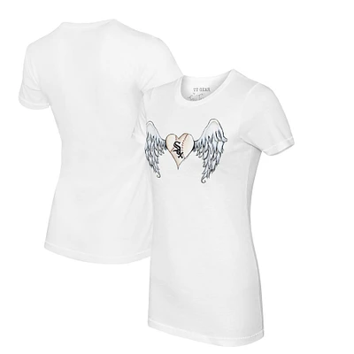 Women's Tiny Turnip White Chicago Sox Angel Wings T-Shirt