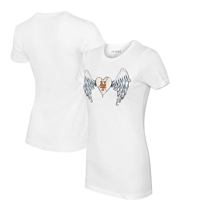 Women's Tiny Turnip White New York Mets Angel Wings T-Shirt