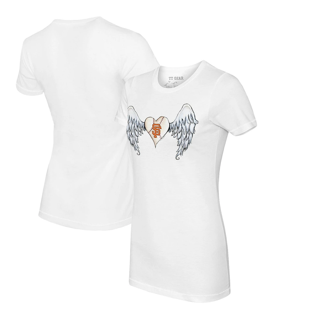 Women's Tiny Turnip White San Francisco Giants Angel Wings T-Shirt
