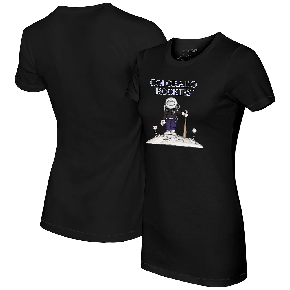 Women's Tiny Turnip Black Colorado Rockies Astronaut T-Shirt