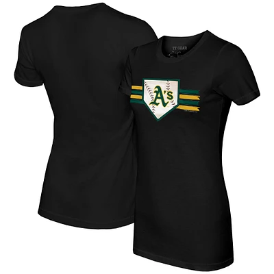 Women's Tiny Turnip Black Athletics Base Stripe T-Shirt
