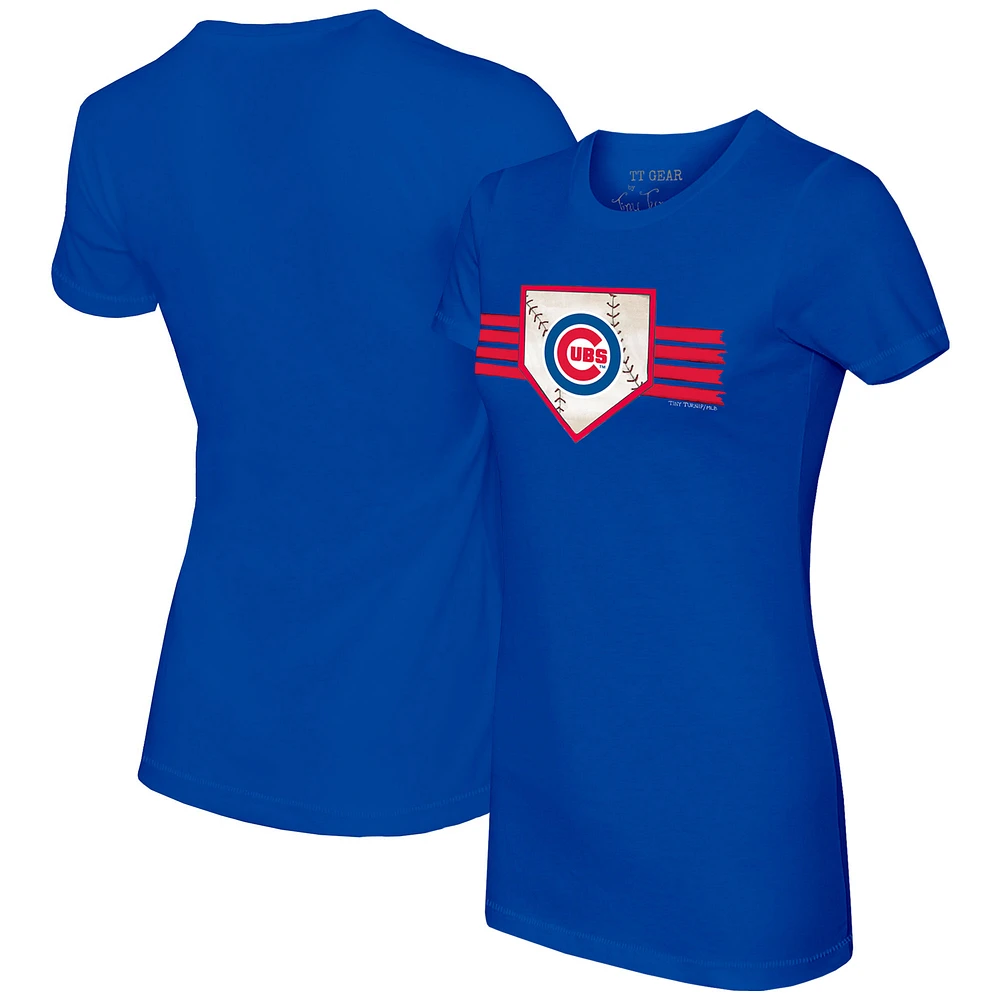 Women's Tiny Turnip Royal Chicago Cubs Base Stripe T-Shirt