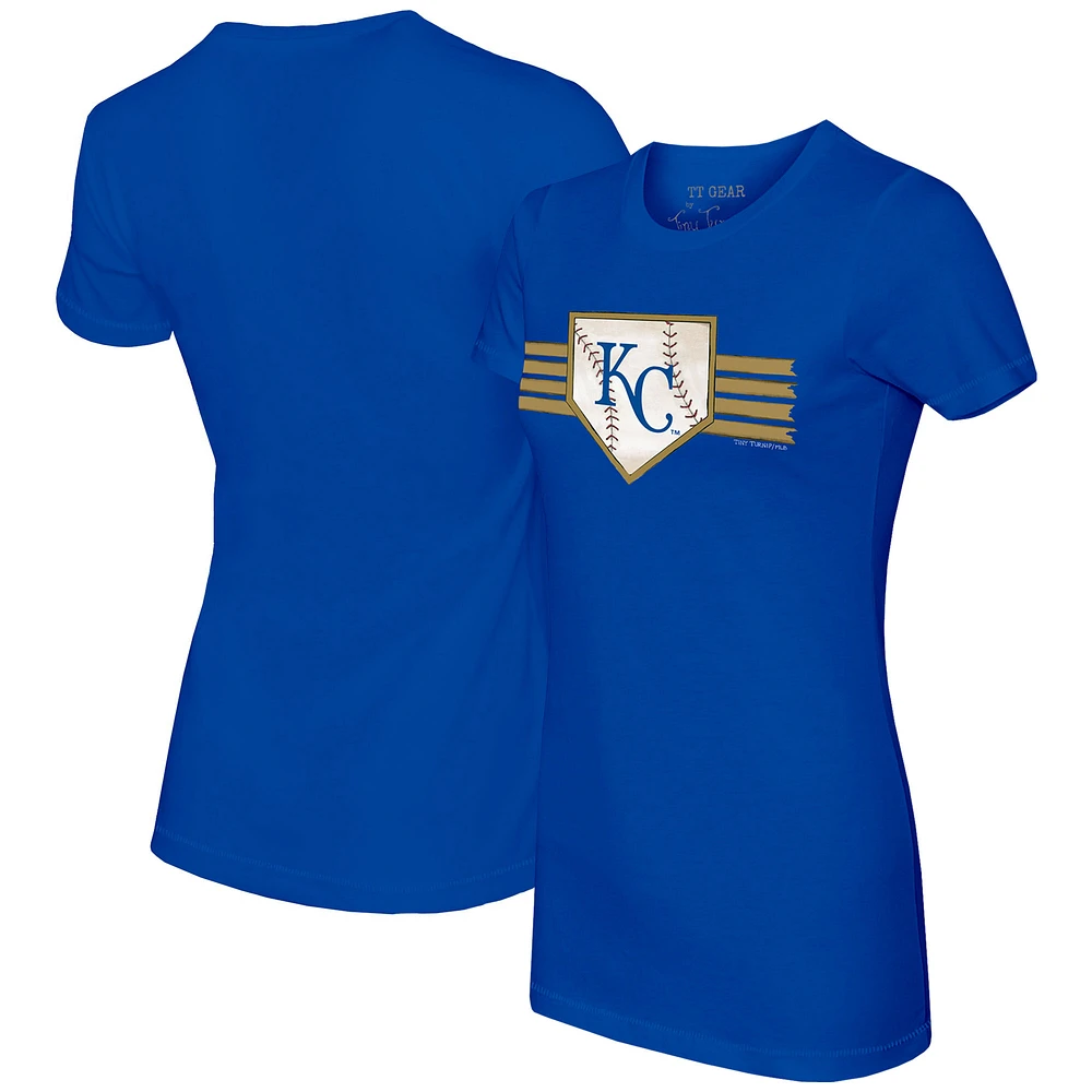 Women's Tiny Turnip Royal Kansas City Royals Base Stripe T-Shirt
