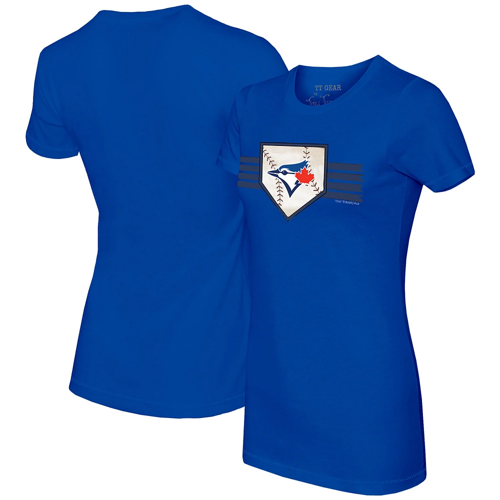 Women's Tiny Turnip Royal Toronto Blue Jays Base Stripe T-Shirt