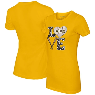 Women's Tiny Turnip Gold San Diego Padres Baseball Love T-Shirt