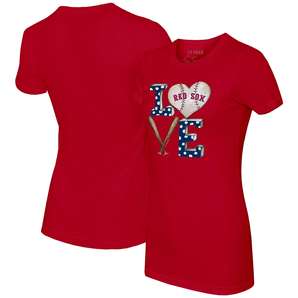 Women's Tiny Turnip Red Boston Sox Baseball Love T-Shirt