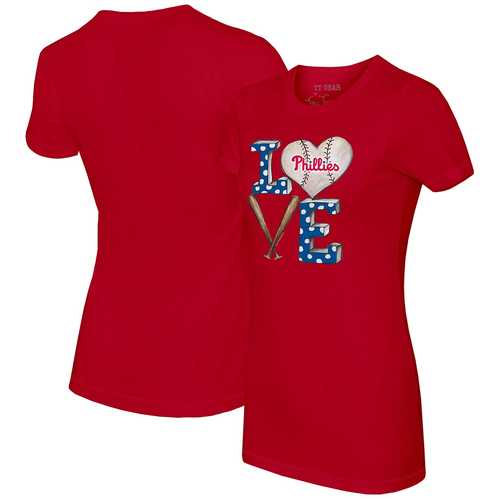 Women's Tiny Turnip Red Philadelphia Phillies Baseball Love T-Shirt