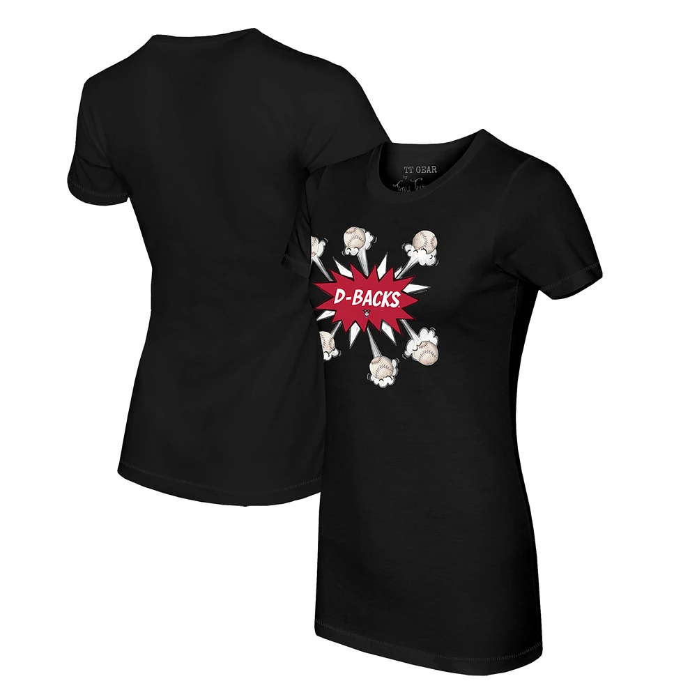 Women's Tiny Turnip Black Arizona Diamondbacks Baseball Pow T-Shirt
