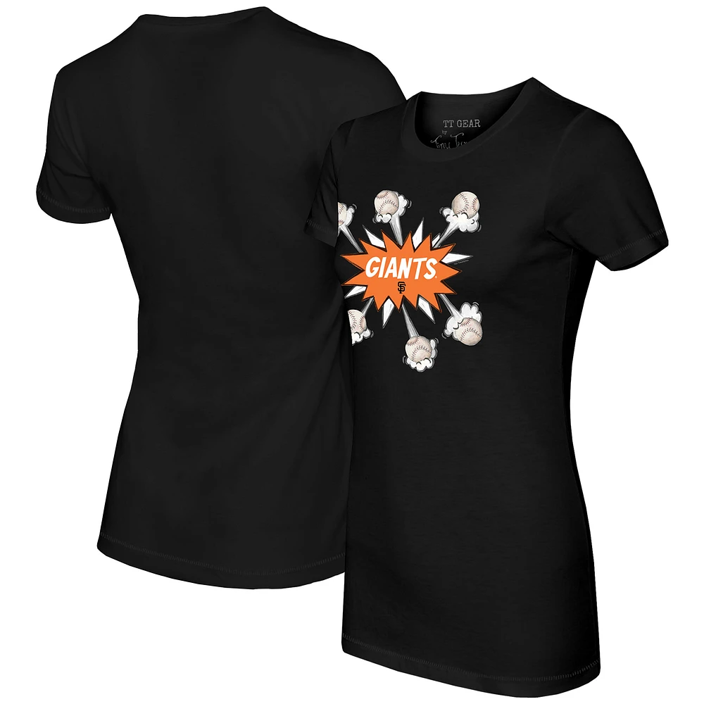 Women's Tiny Turnip Black San Francisco Giants Baseball Pow T-Shirt