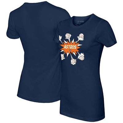 Women's Tiny Turnip Navy Houston Astros Baseball Pow T-Shirt