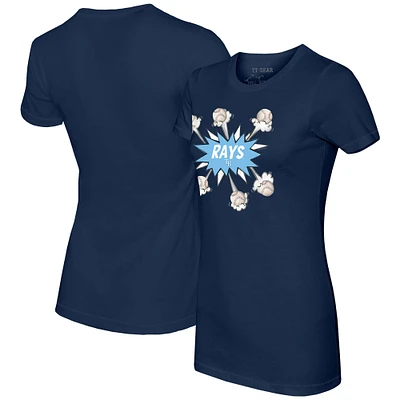 Women's Tiny Turnip Navy Tampa Bay Rays Baseball Pow T-Shirt
