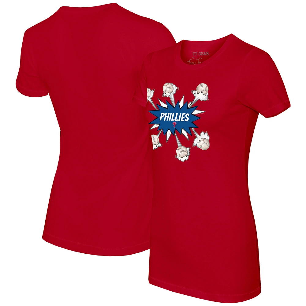 Women's Tiny Turnip Red Philadelphia Phillies Baseball Pow T-Shirt