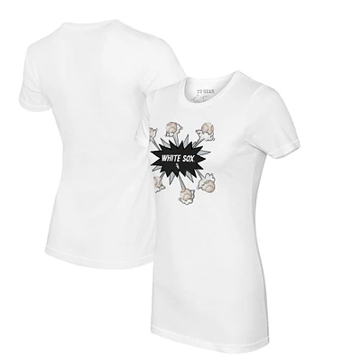 Women's Tiny Turnip White Chicago Sox Baseball Pow T-Shirt