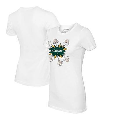 Women's Tiny Turnip White Athletics Baseball Pow T-Shirt
