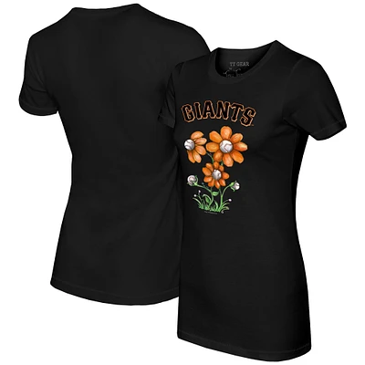 Women's Tiny Turnip Black San Francisco Giants Blooming Baseballs T-Shirt