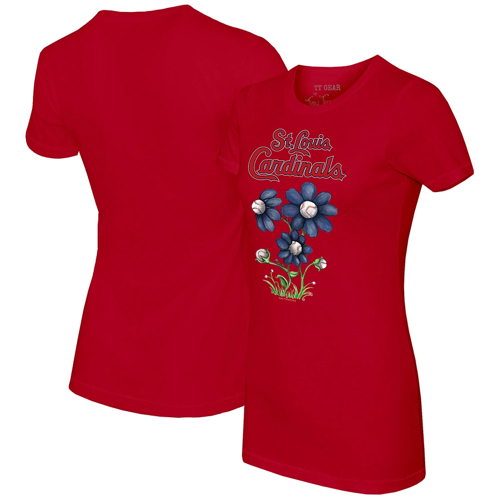 Women's Tiny Turnip Red St. Louis Cardinals Blooming Baseballs T-Shirt