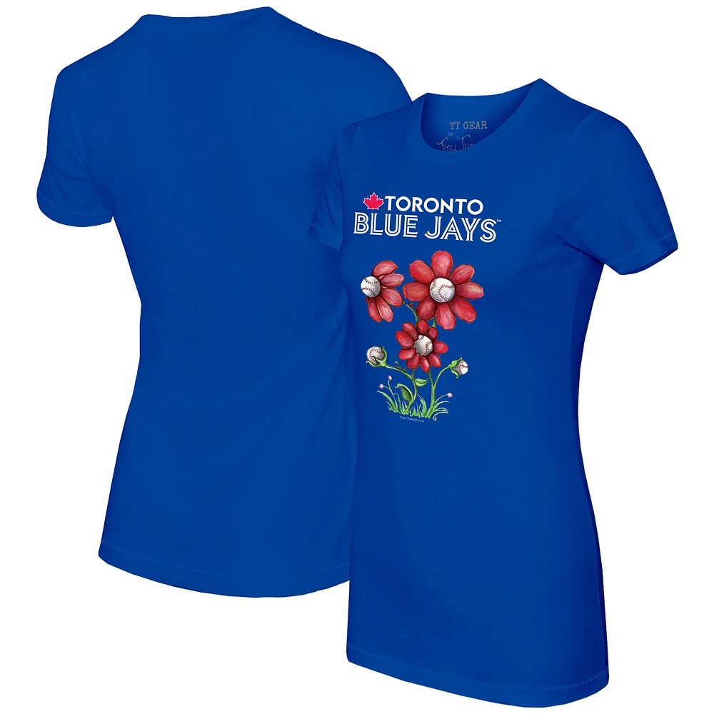 Women's Tiny Turnip Royal Toronto Blue Jays Blooming Baseballs T-Shirt