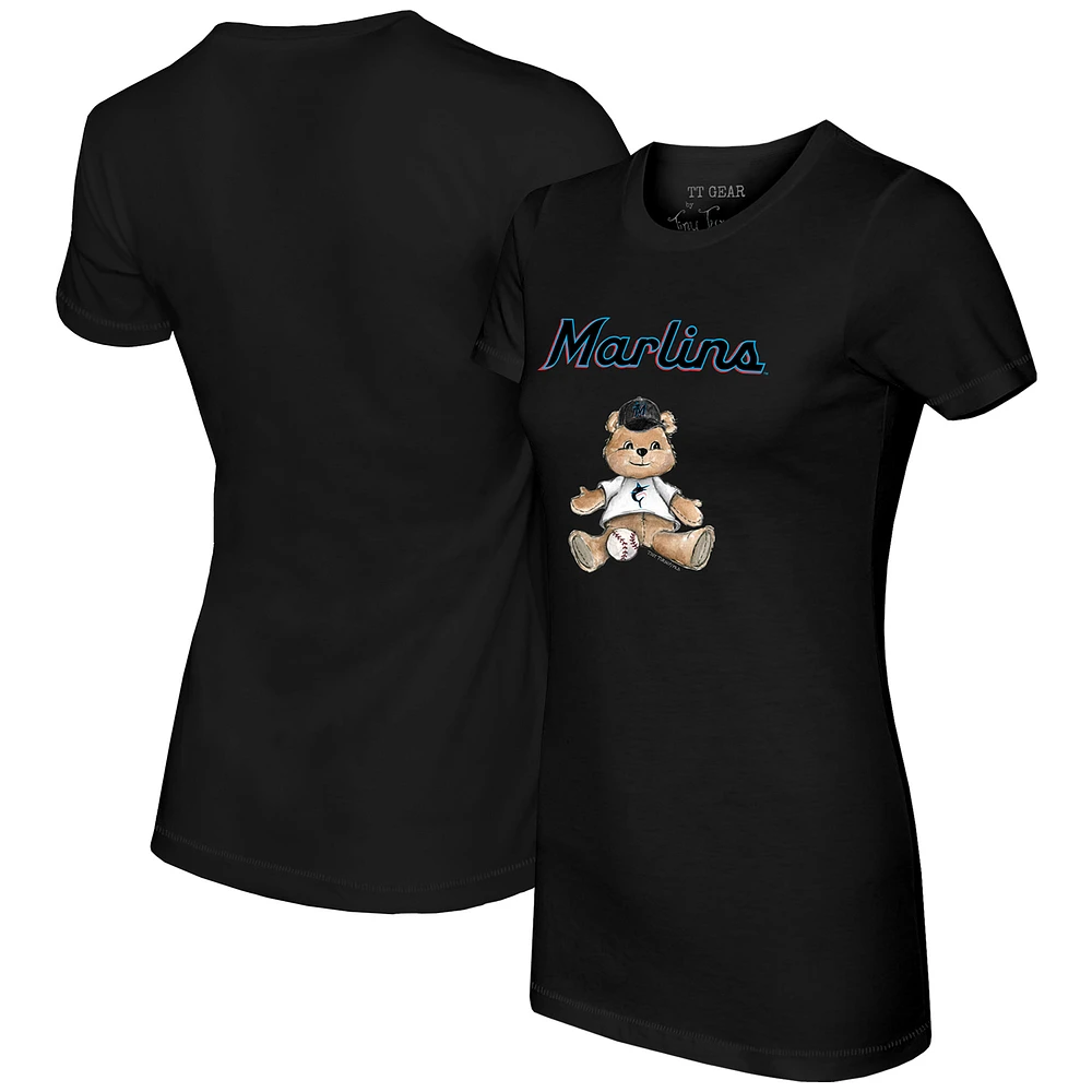 Women's Tiny Turnip Black Miami Marlins Teddy Boy T-Shirt