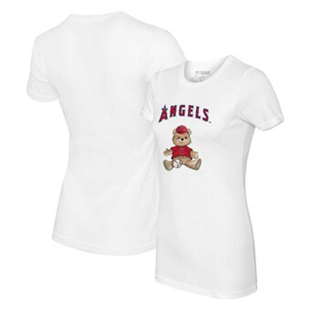 Women's Tiny Turnip White Los Angeles Angels Teddy Boy T-Shirt