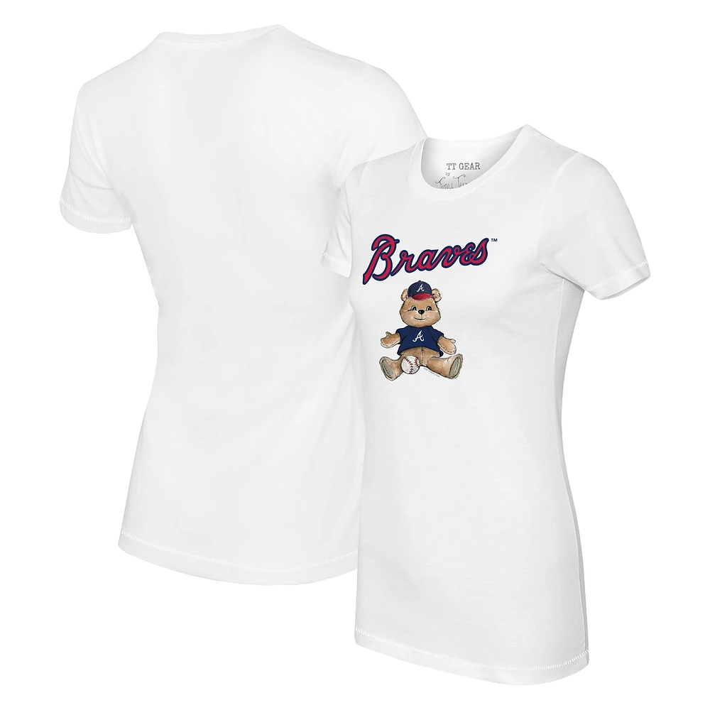 Women's Tiny Turnip White Atlanta Braves Teddy Boy T-Shirt