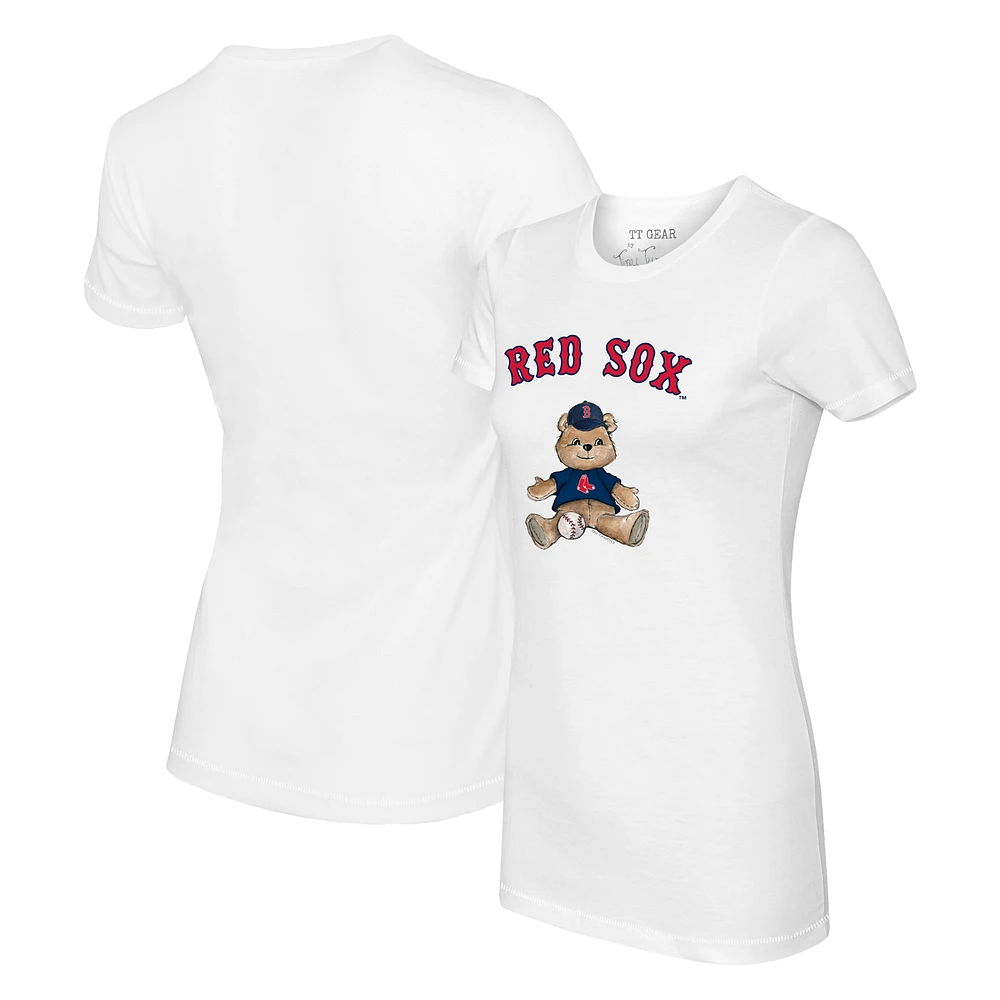 Women's Tiny Turnip White Boston Red Sox Teddy Boy T-Shirt