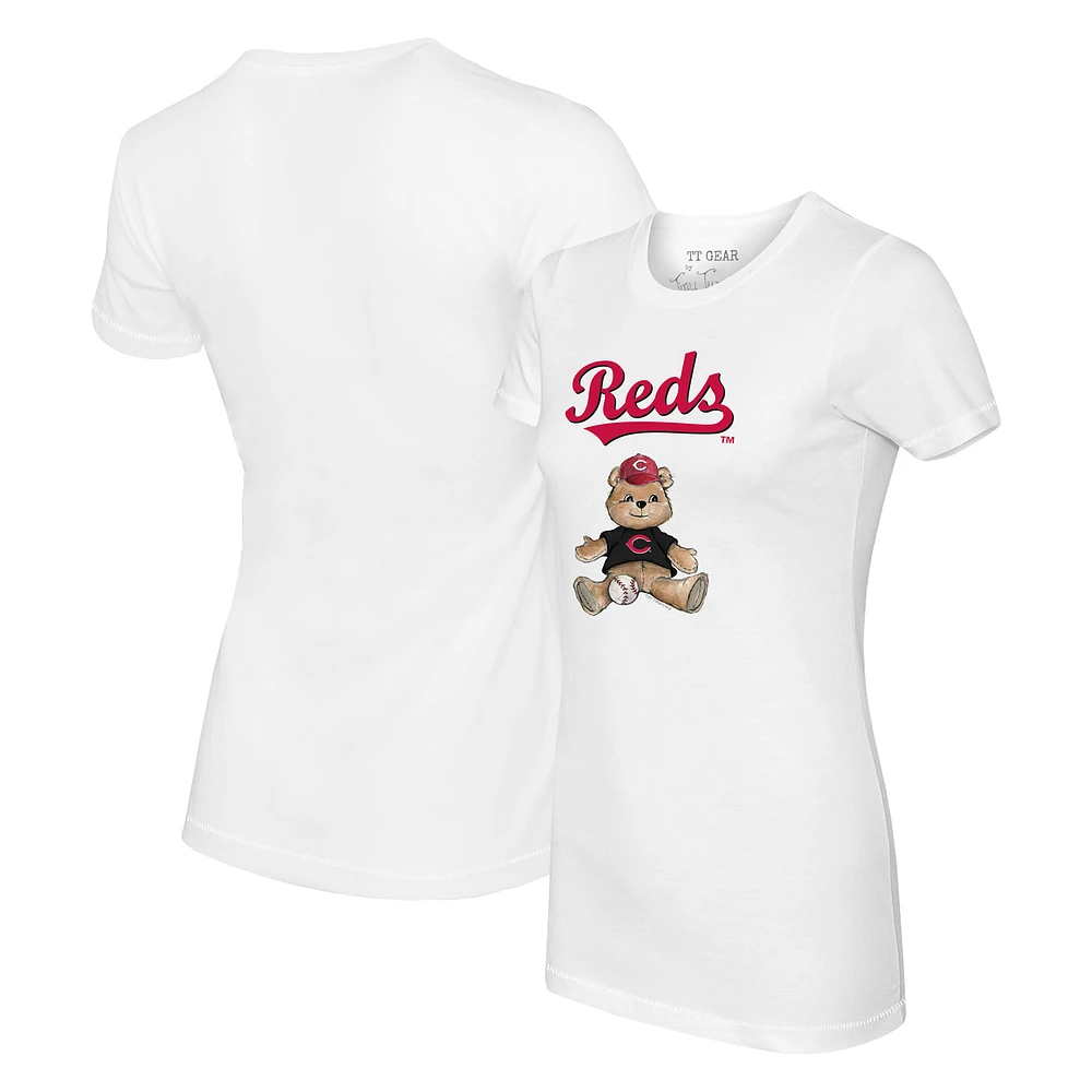 Women's Tiny Turnip White Cincinnati Reds Teddy Boy T-Shirt