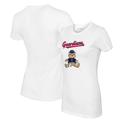 Women's Tiny Turnip White Cleveland Guardians Teddy Boy T-Shirt