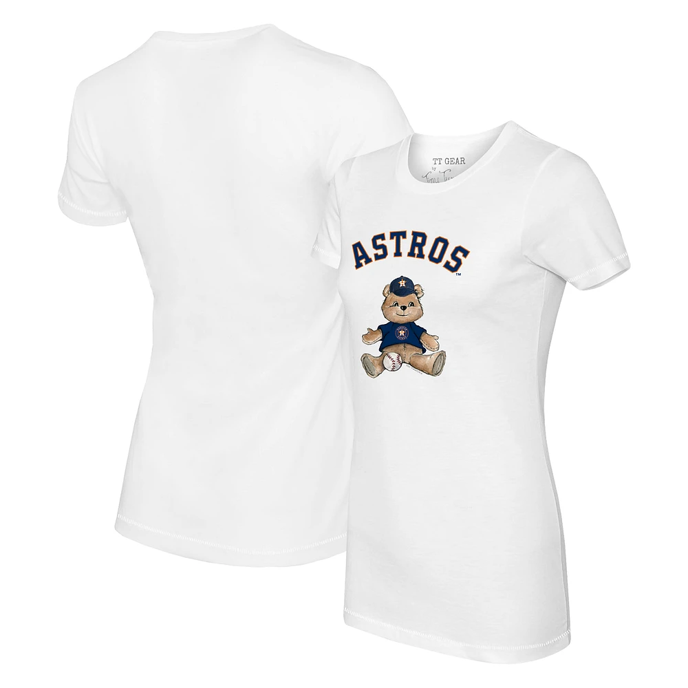Women's Tiny Turnip White Houston Astros Teddy Boy T-Shirt