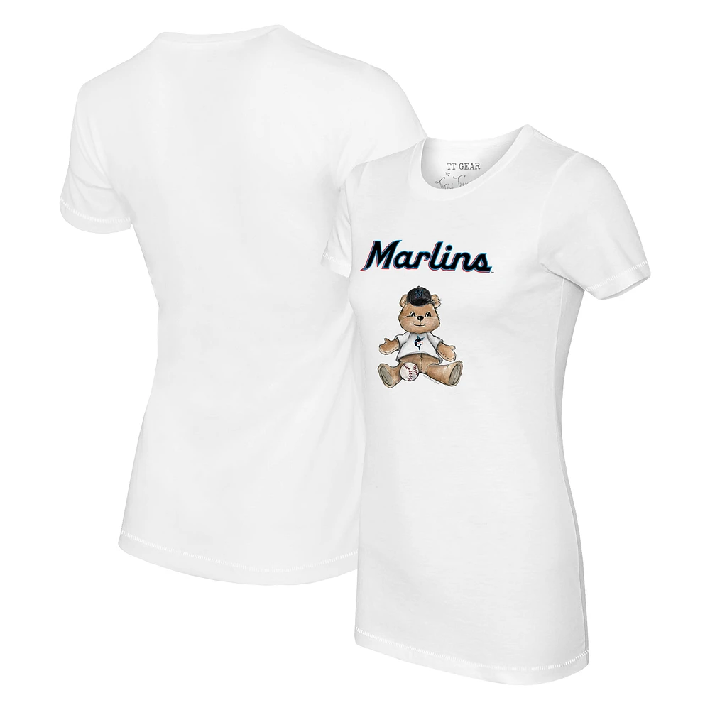 Women's Tiny Turnip White Miami Marlins Teddy Boy T-Shirt