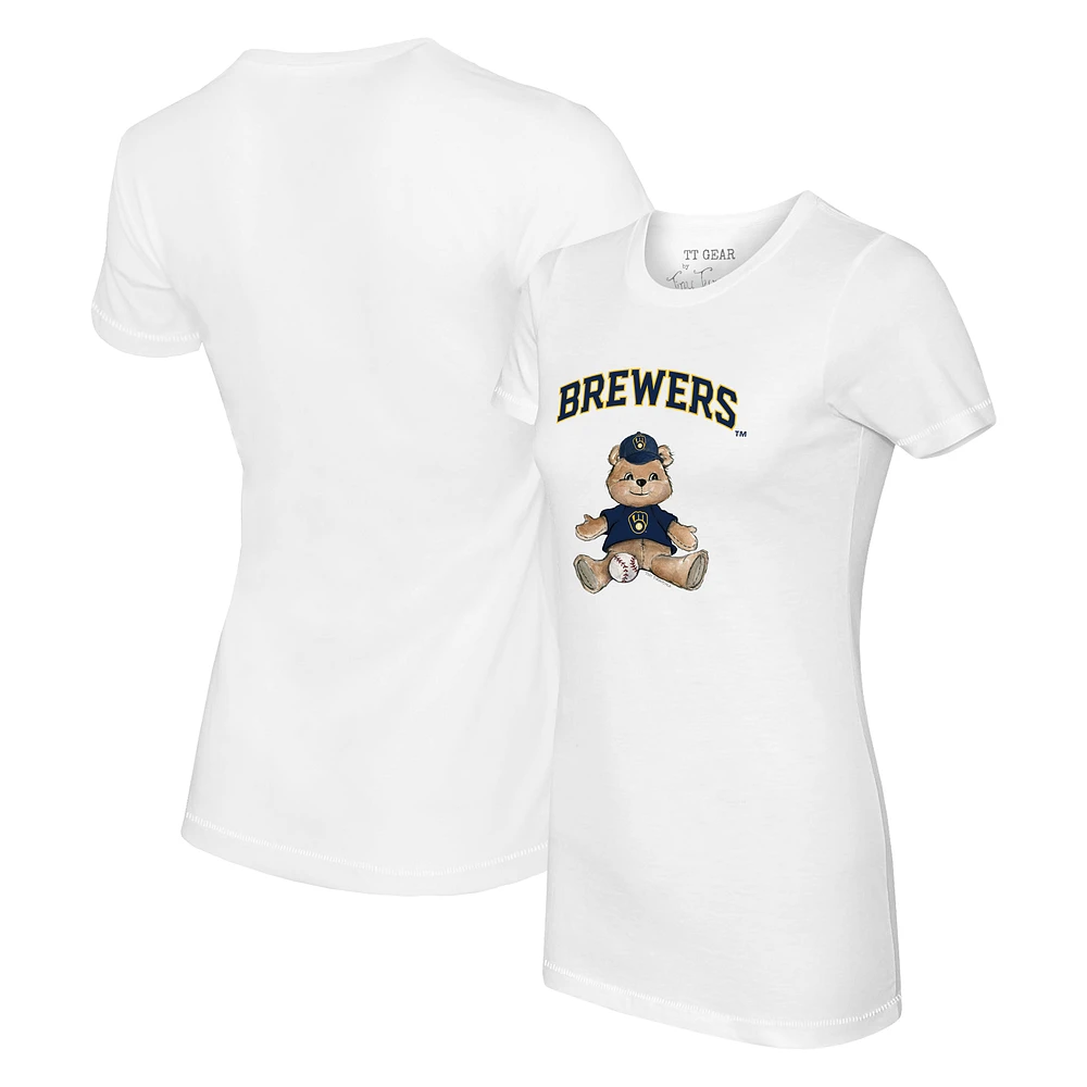 Women's Tiny Turnip White Milwaukee Brewers Teddy Boy T-Shirt