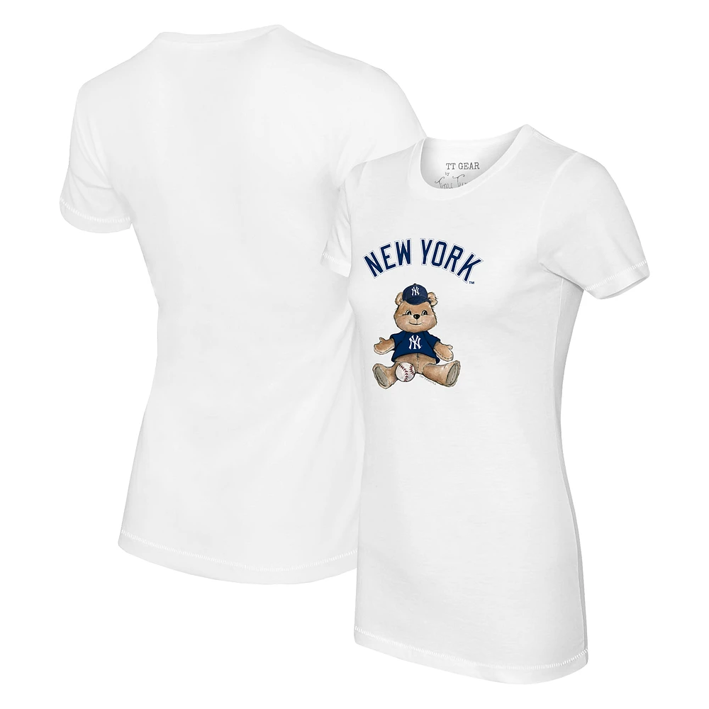 Women's Tiny Turnip White New York Yankees Teddy Boy T-Shirt