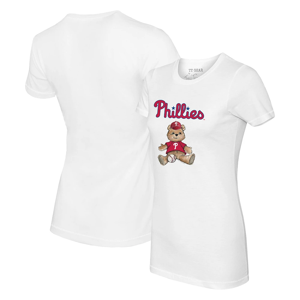 Women's Tiny Turnip White Philadelphia Phillies Teddy Boy T-Shirt