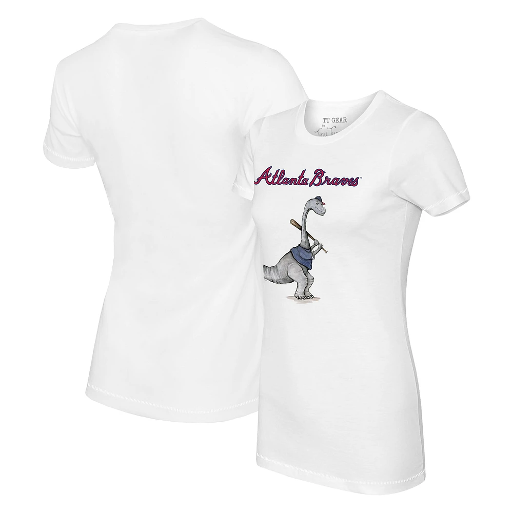 Women's Tiny Turnip White Atlanta Braves Bronto T-Shirt