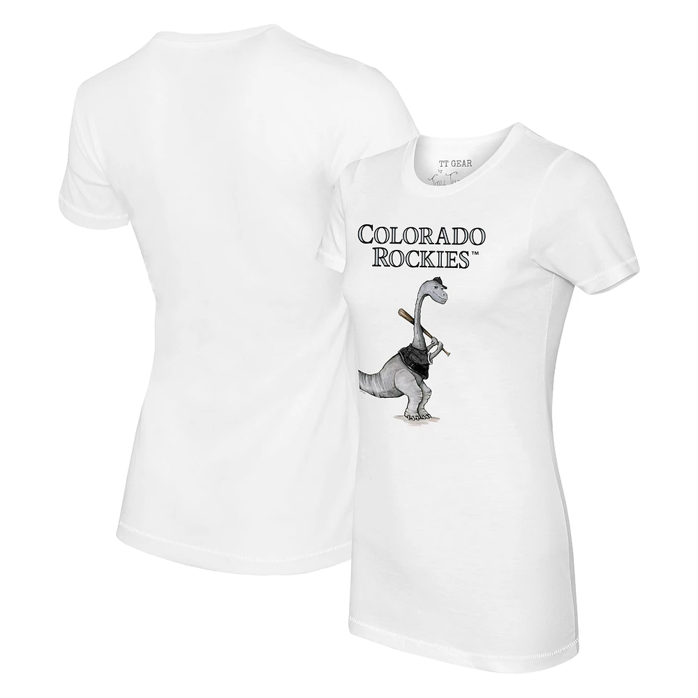 Women's Tiny Turnip White Colorado Rockies Bronto T-Shirt
