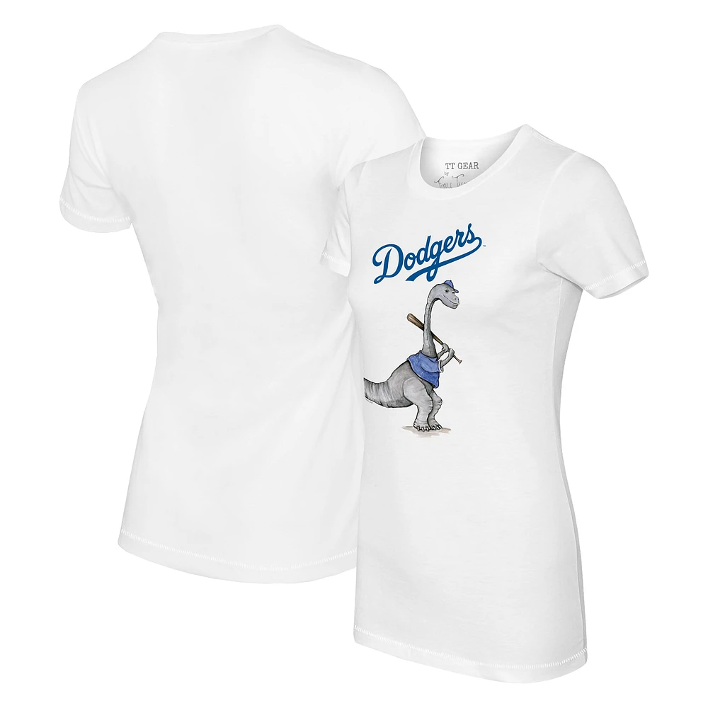 Women's Tiny Turnip White Los Angeles Dodgers Bronto T-Shirt