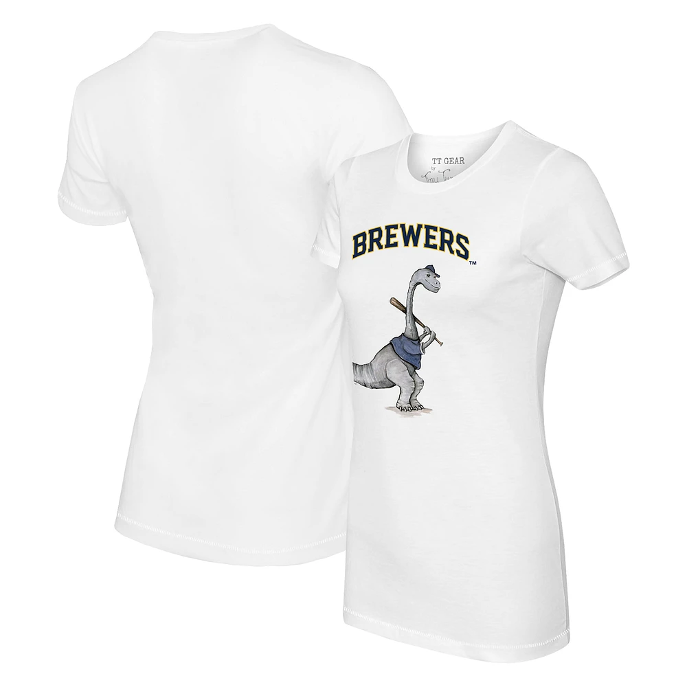 Women's Tiny Turnip White Milwaukee Brewers Bronto T-Shirt