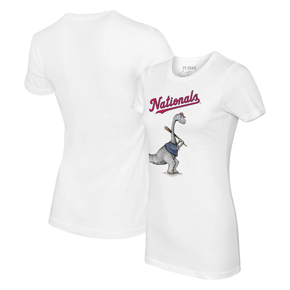 Women's Tiny Turnip White Washington Nationals Bronto T-Shirt